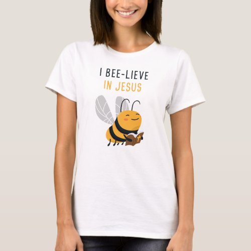 Gospel Kids Christian Faith Cute Bee I Bee_lieve  T_Shirt