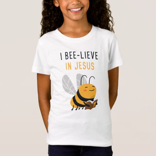 Gospel Kids Christian Faith Cute Bee I Bee_lieve  T_Shirt