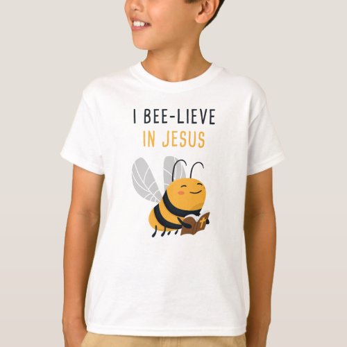 Gospel Kids Christian Faith Cute Bee I Bee_lieve  T_Shirt