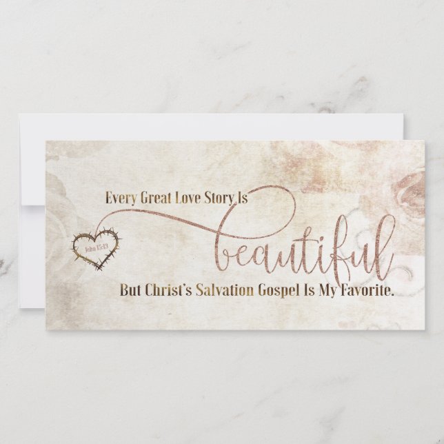 GOSPEL LOVE STORY Christian Scripture Valentine's  Holiday Card (Front)