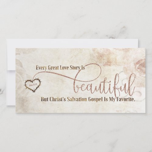 GOSPEL LOVE STORY Christian Scripture Valentines  Holiday Card