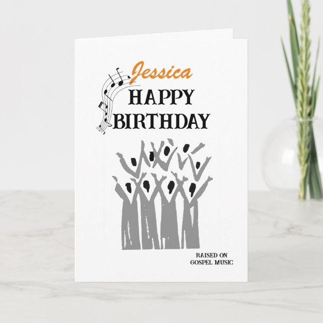 Gospel Music Happy Birthday personalized Card (Front)