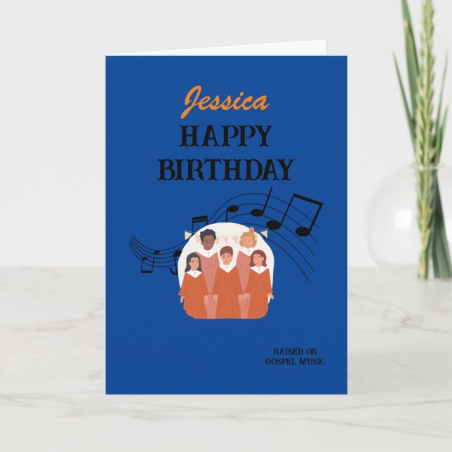 Gospel Music Happy Birthday personalized Card (Front)