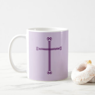 Gospel of John 3:16 Big Purple Cross Simple Coffee Mug