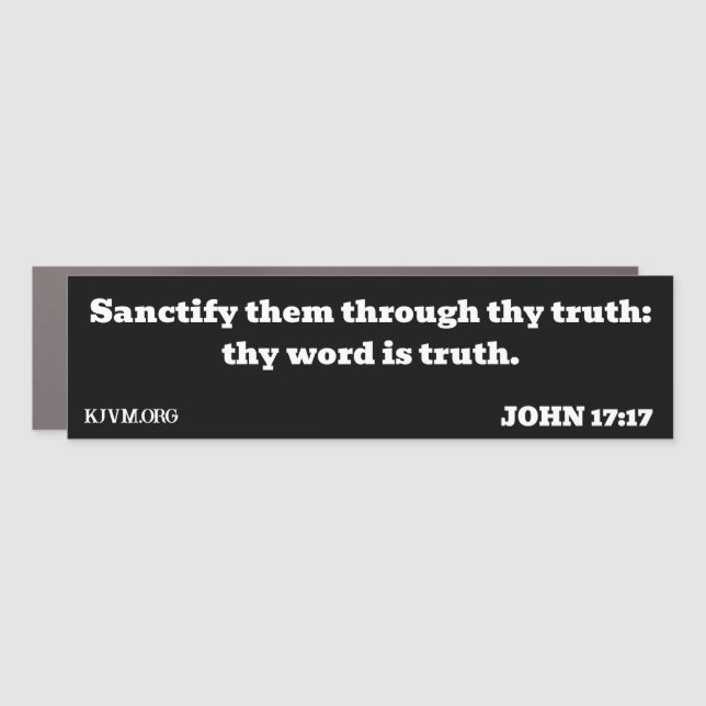 Gospel of John Truth Bible Verse Black Car Magnet (Front)