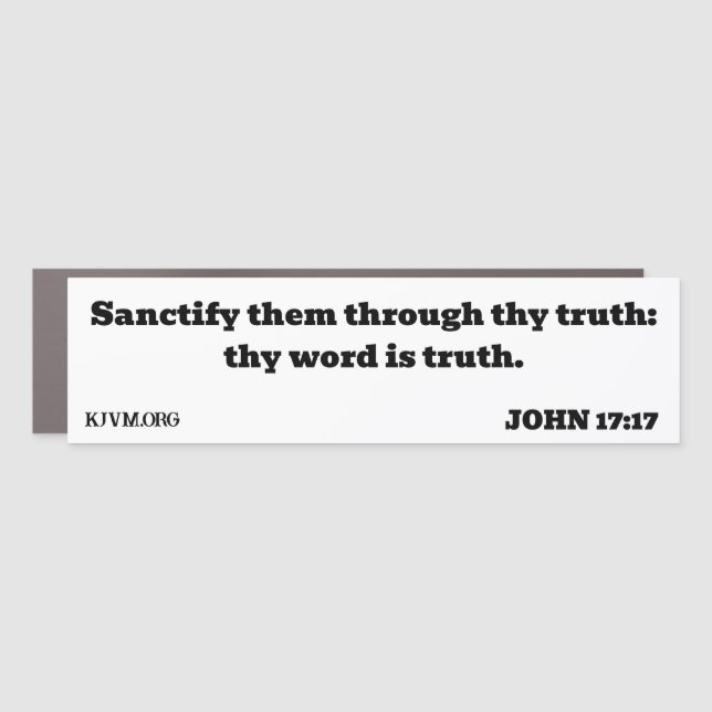 Gospel of John Truth Bible Verse White Car Magnet (Front)
