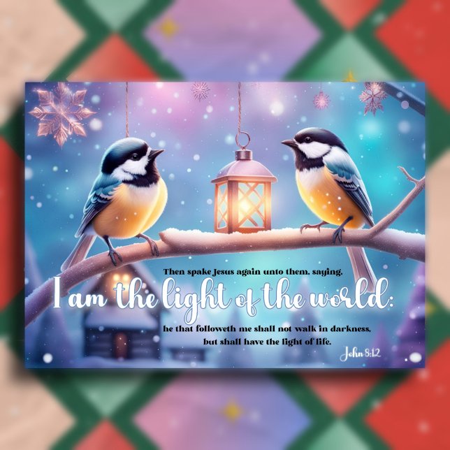 Gospel of John Verse Birds Christian Christmas Holiday Card (Creator Uploaded)