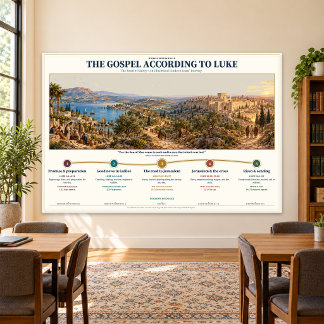 Gospel of Luke Bible Study Wall Chart 36 x 24 in Photo Print