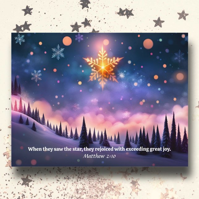Gospel of Matthew KJV Scripture Christmas Star  Holiday Postcard (Creator Uploaded)