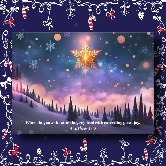 Gospel of Matthew Verse Christmas Star KJV Bible Holiday Card (Creator Uploaded)