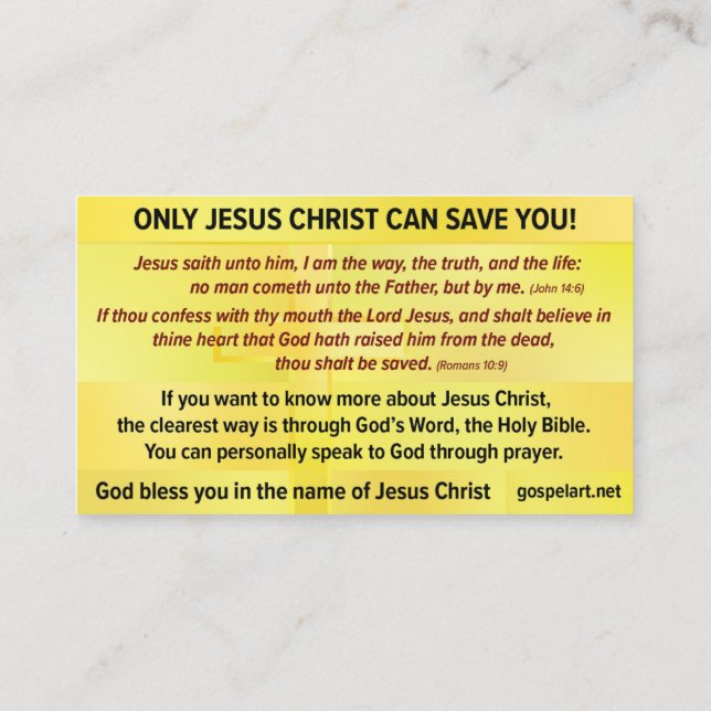 Gospel Tract- English KJV Business Card (Back)