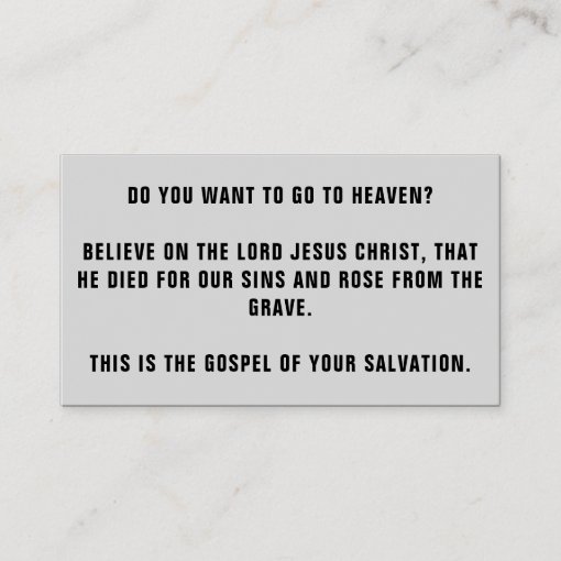 GOSPEL TRACTS BUSINESS CARD Zazzle