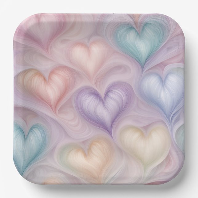 Gossamer Hearts Paper Plates (Front)