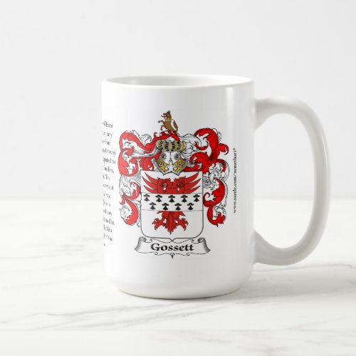Gossett the Origin the Meaning and the Crest Coffee Mug