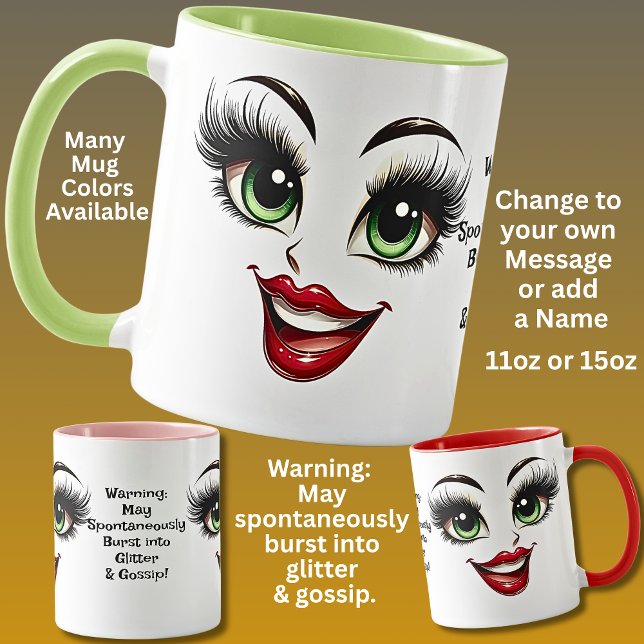 Gossip,  Add Name Message, Fabulous Eyes Face Mug (Creator Uploaded)