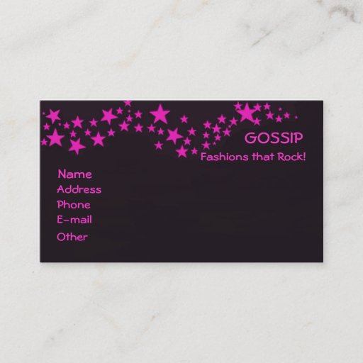 Customizable Gossip Business Card