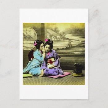 Gossip Geisha Girls Of Old Japan Vintage Japanese Postcard by scenesfromthepast at Zazzle