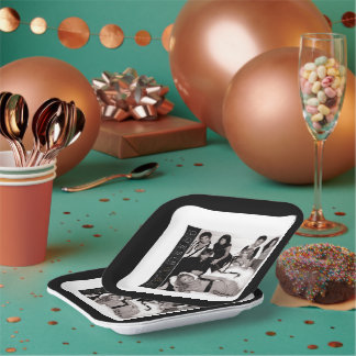 Gossip Girl Black and White Group Graphic Paper Plates