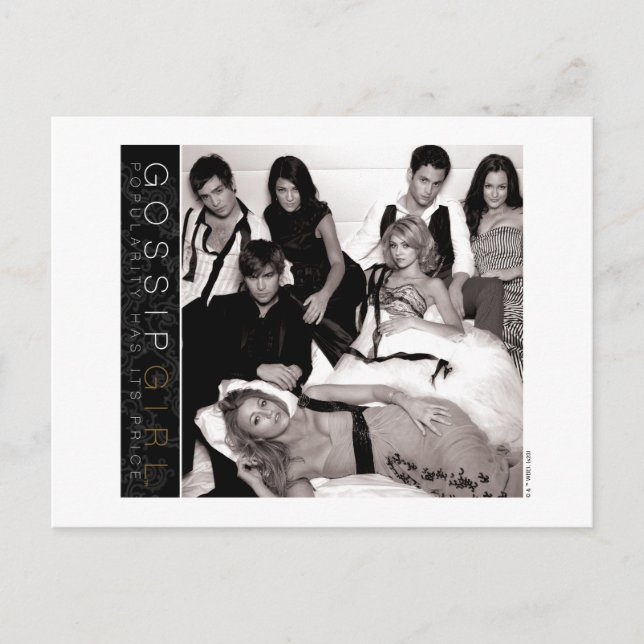 Gossip Girl Black and White Group Graphic Postcard (Front)