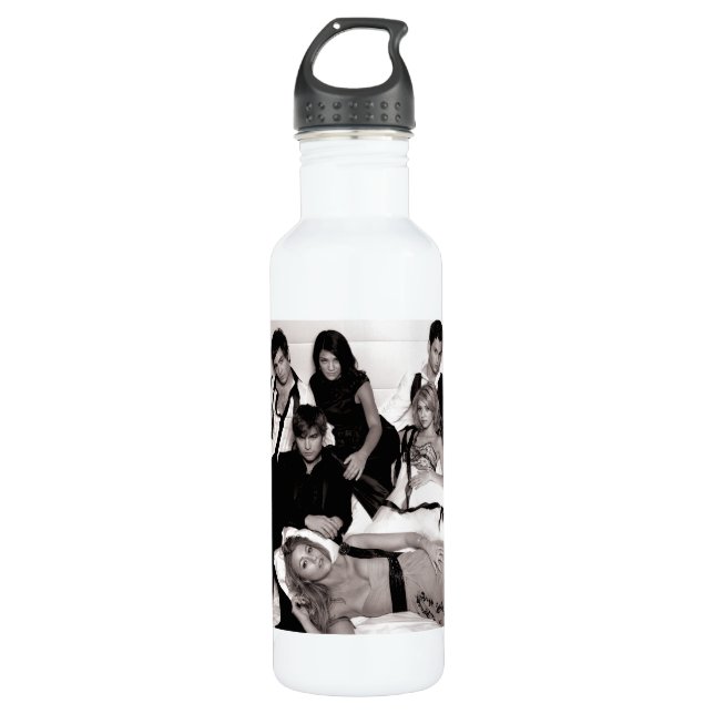 Gossip Girl Black and White Group Graphic Stainless Steel Water Bottle (Front)