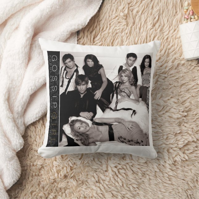 Gossip Girl Black and White Group Graphic Throw Pillow (Blanket)