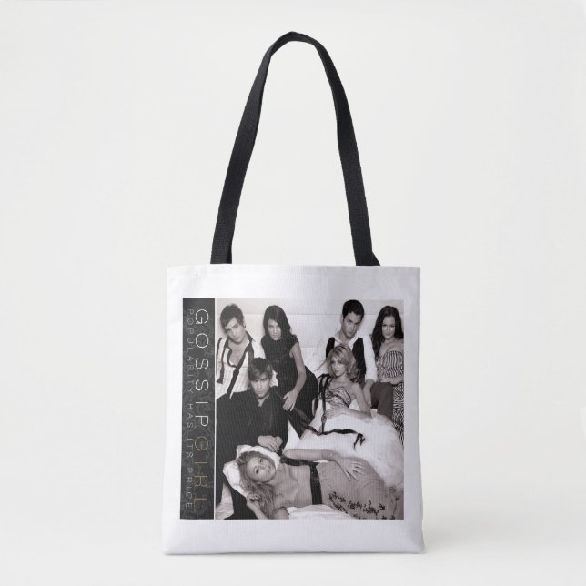 Gossip Girl Black and White Group Graphic Tote Bag (Front)