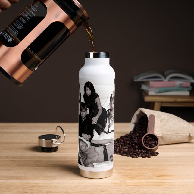 Gossip Girl Black and White Group Graphic Water Bottle (Coffee)