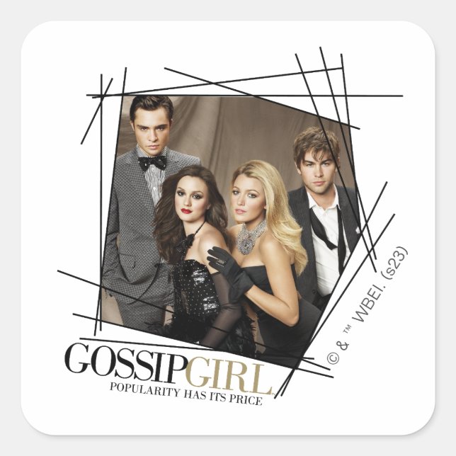 Gossip Girl Glamor Group Graphic Square Sticker (Front)