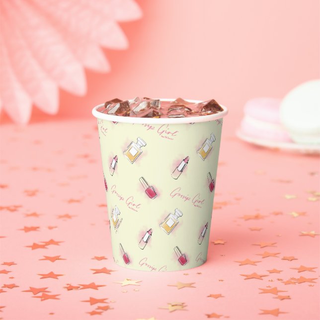 Gossip Girl Lipstick & Perfume Pattern Paper Cups (Insitu)