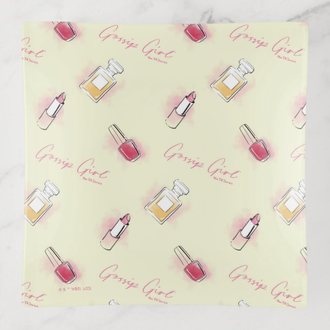 Gossip Girl Lipstick & Perfume Pattern Trinket Tray (Front)