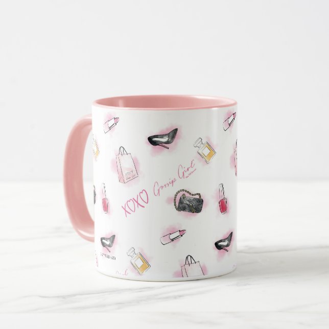 Gossip Girl Makeup Pattern Mug (Front Left)