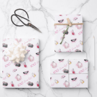 Gossip Girl Makeup Pattern Wrapping Paper Sheets