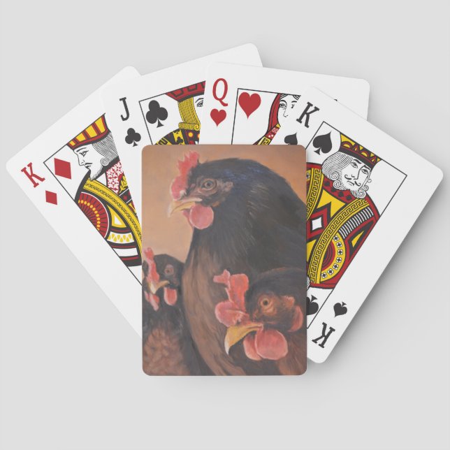 Gossip Girls Hens Chickens Art Poker Cards (Back)