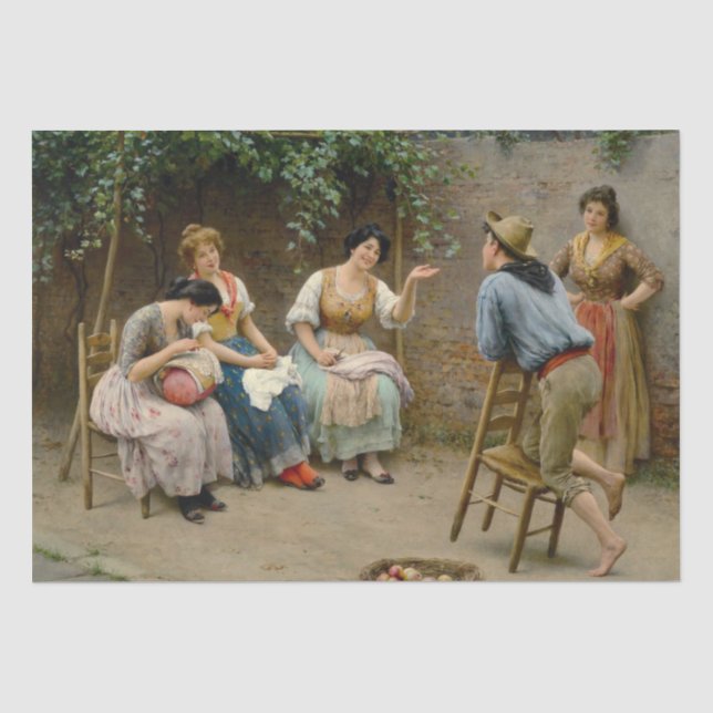 Gossip in the Garden (Italian Scene) Tissue Paper (Front)