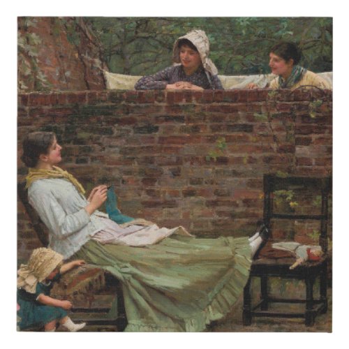 Gossip _ John William Waterhouse Faux Canvas Print