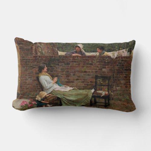 Gossip _ John William Waterhouse Lumbar Pillow