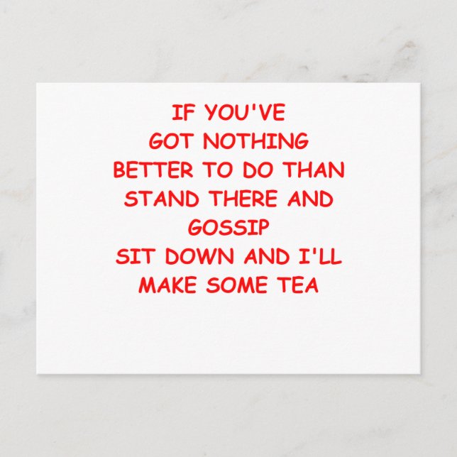 GOSSIP POSTCARD (Front)