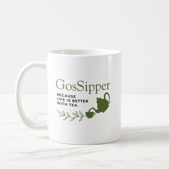 GosSipper Mug – Funny Tea Lover Mug (Left)