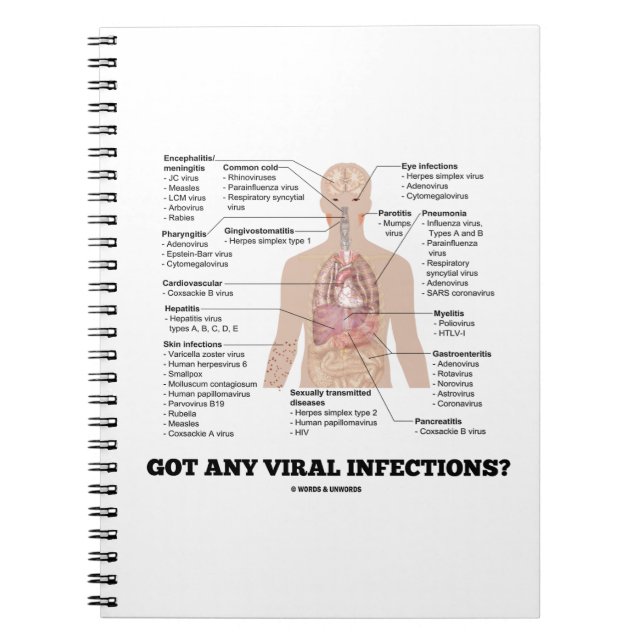Got Any Viral Infections? Medical Anatomical Humor Notebook (Front)