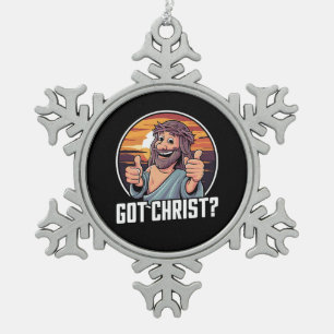 Got Buddy a Christ Christmas Jesus Religious Snowflake Pewter Christmas Ornament