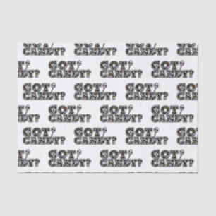 Got Candy? Black & White Skulls Sucker Halloween Tissue Paper