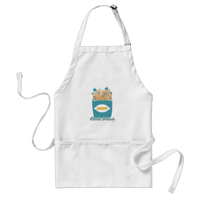 Got Chili Fries Silly Food Cartoon Adult Apron (Front)