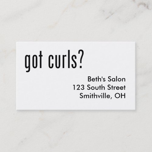 Got Curls Appointment Card