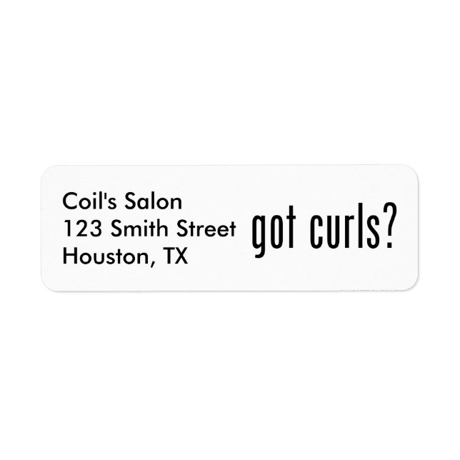 Got Curls? Label (Front)