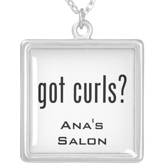 Got Curls? Silver Plated Necklace (Front)
