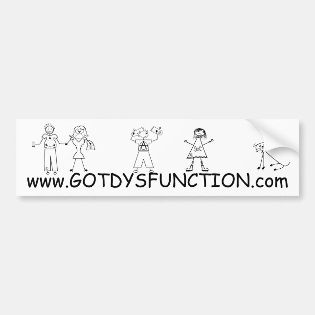 Got Dysfunction website bumper sticker (Front)
