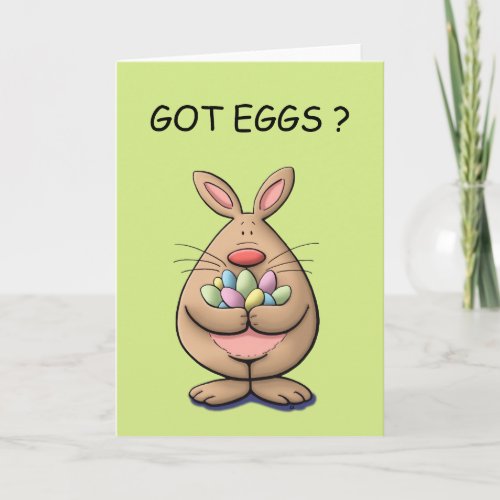 got eggs cute  funny easter bunny cartoon holiday card