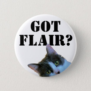 Got Flair ? With Peeking Cat Button