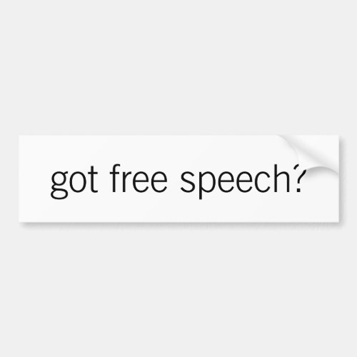 got free speech bumper sticker