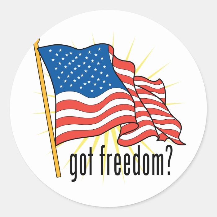 Got Freedom Flag Round Stickers